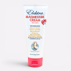 A 150g white and pink tube of Elektra Magnesium Island Spice Cream