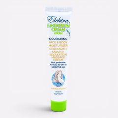 Elektra Magnesium Herbal Cream in a 15g sample tube, a mild magnesium formula for dry skin and muscle relaxation.