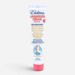 A 15g white and pink tube of Elektra Magnesium Island Spice Cream
