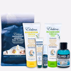 a bundle of elektra magnesium products for normal to dry or sensitive skin