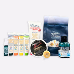 A group of the smallest of all Elektra Magnesium products as a starter sampler bundle