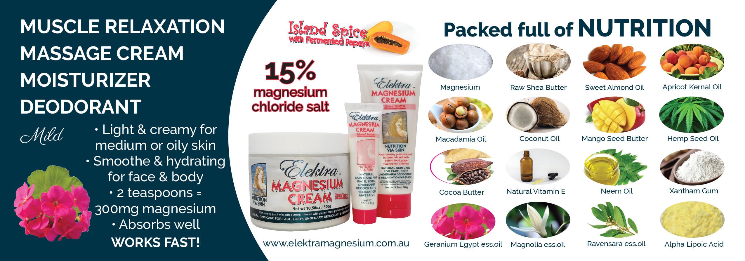 Island Spice Magnesium Cream Ingredients